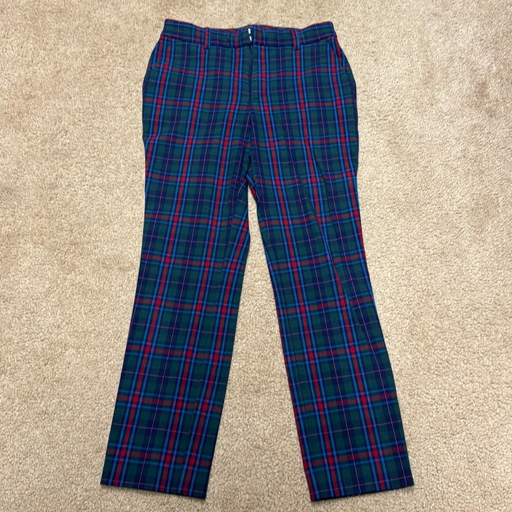 GAP women plaid slim ankle high rise pants. Size 2